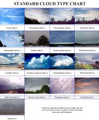 worksheet cloud types chart meteorology clouds cloud type