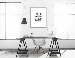 Poster Mockup Minimalist Workspace Poster Mockup Frame Mockups Styled Frame Mockup