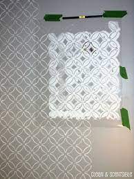 Top us lifestyle blog, domestic blonde, features their tutorial for painting floor tiles as they share their master bathroom makeover. Stenciled Bathroom Wall And The Cutting Edge Stencil Winner Clean And Scentsible