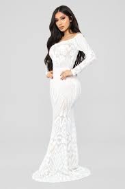 Make A Statement Sequin Gown Off White Dress Clothes For Women Fancy Outfits Off White Fashion