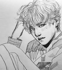 Fanfic V Bts Art Bts Drawings Kpop Drawings