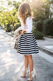 Black And White Striped Heels Outfit Chic Ways To Bring White To Life Fashion Ideas Fashion Skirt Fashion Und Style