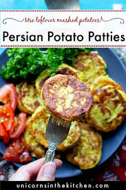 شامی shami is often referred to as a meat patty, though realistically it is more about herbs and ground walnuts than it is about the meat. Persian Potato Patties Recipe Kuku Sibzamini Unicorns In The Kitchen