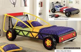 Yellow and red toddler car. Baja Kids Yellow Red Twin Metal Racing Car Bed Car Bed Kids Toddler Bed Twin Size Bedding
