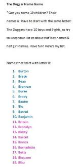 The Duggar Name Game Letter B Baby Boy And Girl Names Boy Names Baby Boy Names Baby Girl Names
