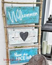 Diy Holzschilder Im Shabby Chic Beach Look Mit Saltwash Kreativstattandrea In 2020 Holzschilder Diy Holzschilder Schild Selber Machen