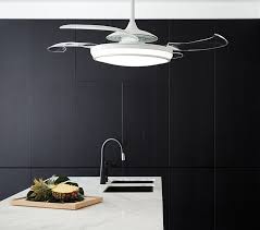 The Beacon Lighting Fanaway Evo1 Prevail Retractable Blades Ceiling Fan And Dimmable Led Light In White With Clear Acrylic Blades And Colour Sh In 2019 White Ceiling Fan Ceiling Fan Dimmable