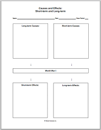 World War I Causes And Effects Free Printable Worksheet Cause And Effect Mexican American War World History Lessons