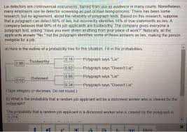 Employer may not require an employee or applicant to take a lie detector test. Solved Lie Detectors Are Controversial Instruments Barre Chegg Com