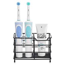 For a small bathroom this is a good buy, just be prepared to run to the hardware store for a different plate, but its totally worth it. Amazer Electric Toothbrush Holder Stainless Steel Rustproof Metal Bathroom Toothpaste Holder Stand With Multi Functional 5 Slots For Electric Toothbrush Black Pricepulse