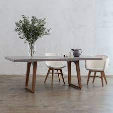 Aria Granite Concrete Dining Table Scandi Leg Zinc Ash 2 6m Concrete Dining Table Granite Dining Table Teak Dining Table