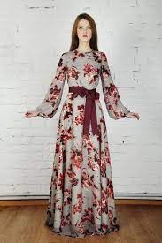 This dress is floor length with long sleeves and a gathered waist which cascades down to your ankles. Floor Length Floral Dress Off 62 Www Daralnahda Com