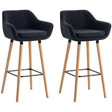 Lot De 2 Tabourets De Bar Grant Tissu Noir Clp307123 Tabouret De Bar Tabouret Chaise Bar
