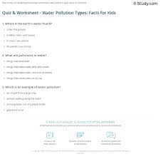 Rd sharma class 11 solutions free pdf download. Quiz Worksheet Water Pollution Types Facts For Kids Study Com