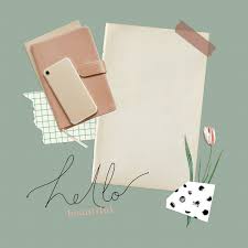Download Premium Illustration Of Floral Feminine Scrapbook Collage On A Design Mockup Free Collage Design Collage
