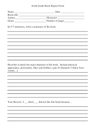 Second grade book report template book report form for nd rd. Sixth Grade Book Report Form Download Printable Pdf Templateroller