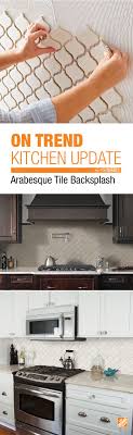 A beautiful blue that has a similar color to what we typically see in a pool! Backsplash Lantern Arabesque Tile Home Remodeling Trendy Kitchen Arabesque Tile