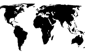 World Map Black On White Art Print Jacques70 Art Com