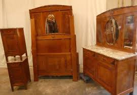 Antique bedroom and bathroom furniture category in the harp gallery showroom. B 2357 Bedroom Set 1920 Bed Wardrobe Commode 2 Bedsides Bedroom Items By Category European Antiques Decorative