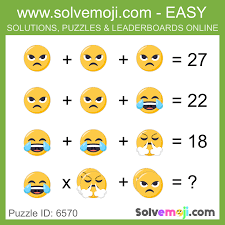There are very easy, easy and medium puzzles available to download or to play. View 28 Solve Emoji Maths Puzzles With Answers