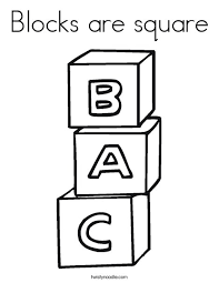Coloring pages printable for kids clipartfest. Blocks Are Square Coloring Page Twisty Noodle