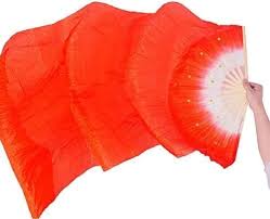 ventaglio pieghevole, ventagli a mano in seta, angelo passero 2 pezzi  ventaglio da ballo più ventaglio da ballo in seta flessibile lucido  (dimensioni: lunghezza totale 1,8 m roseo) (dimensioni: lunghe : Amazon.it: