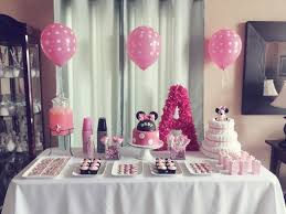 Diy Minnie Mouse Themed Babyshower Decorations Writing All My Wrongs Minnie Mouse Baby Shower Decoratio Minnie Mouse Baby Shower Baby Shower Pink Baby Shower