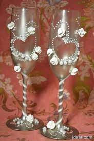 ابداع في تزيين كاسات العصير بالوان وعجينة السيراميك بالصور منتدى جدايل Wedding Glasses Wedding Decorations Handmade