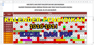 Pada halaman ini kami akan membagikan file kalender 2021 yang bisa di download, baik dalam desain kalender tahun depan kami sudah menyiapkan template desain yang lengkap dengan hari libur nasional, sehingga akan. Download Kalender Pendidikan 2020 2021 Excel Dan Pdf Guru Berbagi