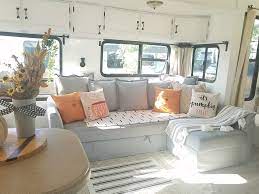 Booth (makes bed) sofa type sleeper sofa. Rv Sofa Bed Upgrade Ideas For Your Camper Remodel Barefoot Detour