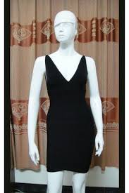 Online Sale Uk Lauren Black Herve Leger Sexy V Neck Bandage