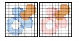 O ponto cruz e feito a partir de pequenas cruzes com os pontos bem fechados. 80 Graficos Faceis De Bordados Ponto Cruz Para Bebes Blog Da Mari Calegari