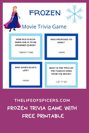 Free printable winter game match the snow facts download. Frozen Trivia Quiz Free Printable The Life Of Spicers