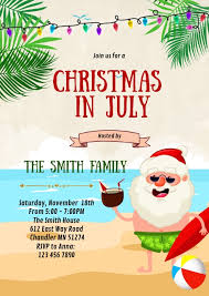 It's the height of the summer and the living is easy. Copy Of Christmas In July Party Invitation Postermywall