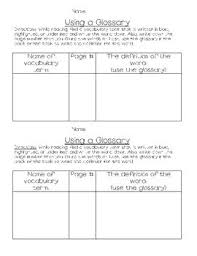 Using A Glossary Reading Classroom School Reading Teaching Reading