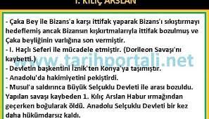 i kilic arslan donemi 1092 1107 bilgi karti okuma kilic