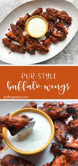 Pub Style Buffalo Wings Sizzling Mess Charbuffed Wings Are Extra Crispy And Gluten F Chicken Wing Sauce Recipes Mild Chicken Wing Sauce Recipe Buffalo Wings