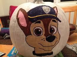 Chase Painted Paw Patrol Pumpkin Pumpkin Halloween Decorations Painted Pumpkins Pumpkin Decorating Contest