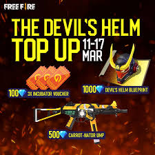 Avatar ryu dan chunli hadir di free fire (ff) 28 jun 2021. Garena Free Fire Match Your Helm Of The Devil Outfits With More Items From The Helm Of The Devil Series Top Up 100 Diamonds To Get 3 Incubator Vouchers