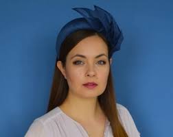 Navy Blue Straw Headband