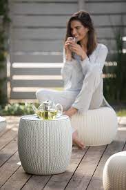 Keter pacific cool bar outdoor patio furniture and hot tub side table with 7.5 gallon beer and wine cooler, brown 4.7 out of 5 stars 16,031 #1 best seller in outdoor kitchen cooling bins Keter Urban Knit Pouf Ottoman Set Of 2 With Storage Table For Patio And Room Decor Perfect For Balcony Deck And Outdoor Seating Grey White Amazon De Kuche Haushalt Wohnen