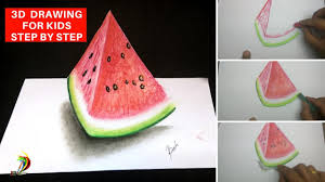We can use that, along with the fill tool, to quickly paint the. Very Easy 3d Drawing For Kids Step By Step How To Draw 3d Watermelon On Paper Less Than 20 Min Youtube