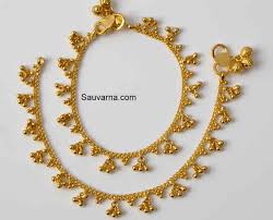 Lc lauren conrad gold tone sea shell charm anklet. Gold Anklets Sauvarna Indian Jewelery