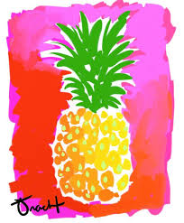 Le Symbole Universel Dhospitalite Cette Impression Dananas Vivace Lumineux Respire Style Et Plaisir Avec Lumin Pineapple Painting Fruit Painting Pineapple Art