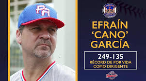 El experimentado mentor Efraín 'Cano' García, de los Cariduros de Fajardo,  buscará mañana domingo su victoria número 2⃣5⃣0⃣ como dirigente en la  #DobleA #VolvemosPalParque