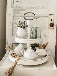 Check spelling or type a new query. 2 Tier White Distressed Tray March Preorder Tiered Tray Farmhouse Tray Tray Decor