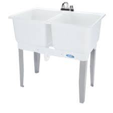 plastic floor mount laundry tub combo