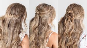 Swept over styles will keep long hair at bay. 3 Fall Half Updos Easy Hairstyles Missy Sue Youtube