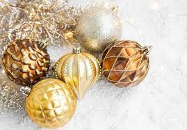 Quickview the 2021 annual hummel ornament. Golden Christmas Ornaments With Delicate Globes And Decoration Stock Photo Picture And Royalty Free Image Image 50072650