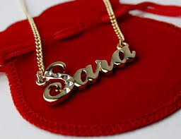 name necklace sara gold plated 18ct personalised necklace with swarovski elements in 2021 name necklace necklace personalized necklace
